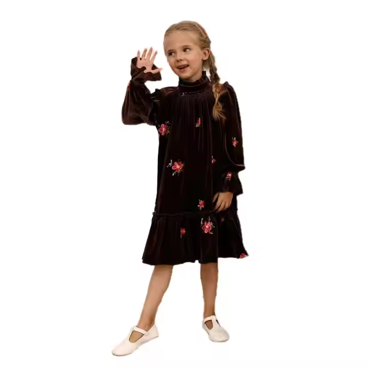 girls flower white dress