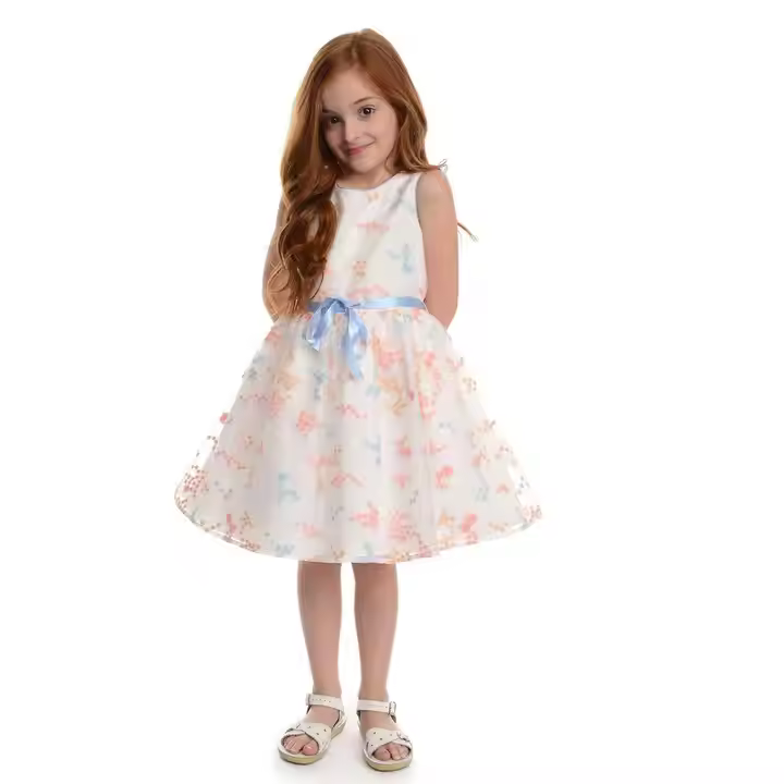 girls flower white dress