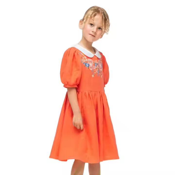 girls flower white dress