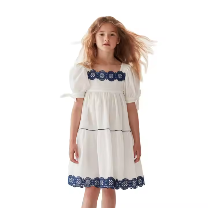 girls flower white dress