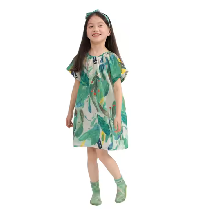 girls flower white dress