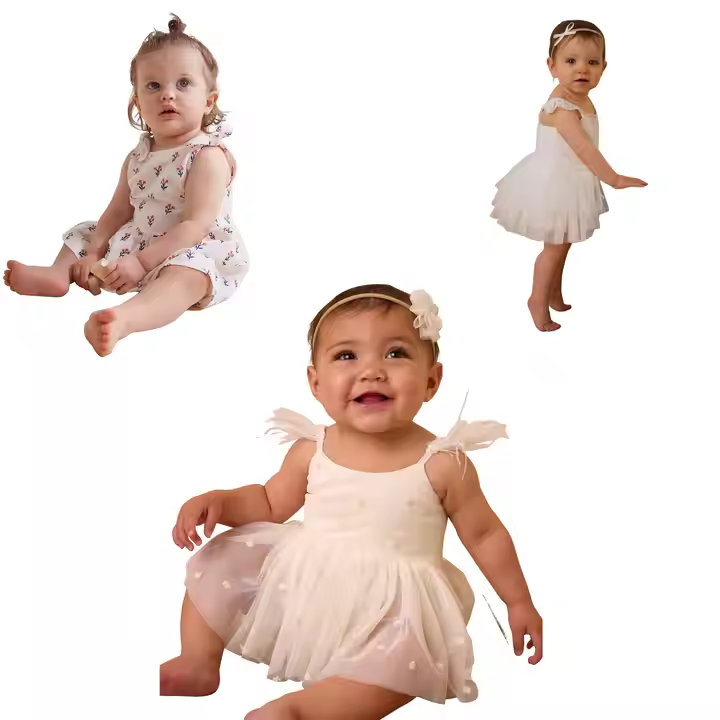 girls flower white dress