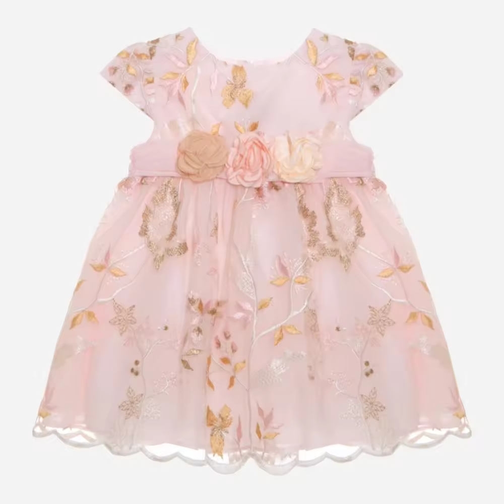 High Quality Italian Elegant Fancy Dress for 12-Year-Old Girls Short Sleeve Casual Dresses With Bow Decoration Summer-ODM Supply