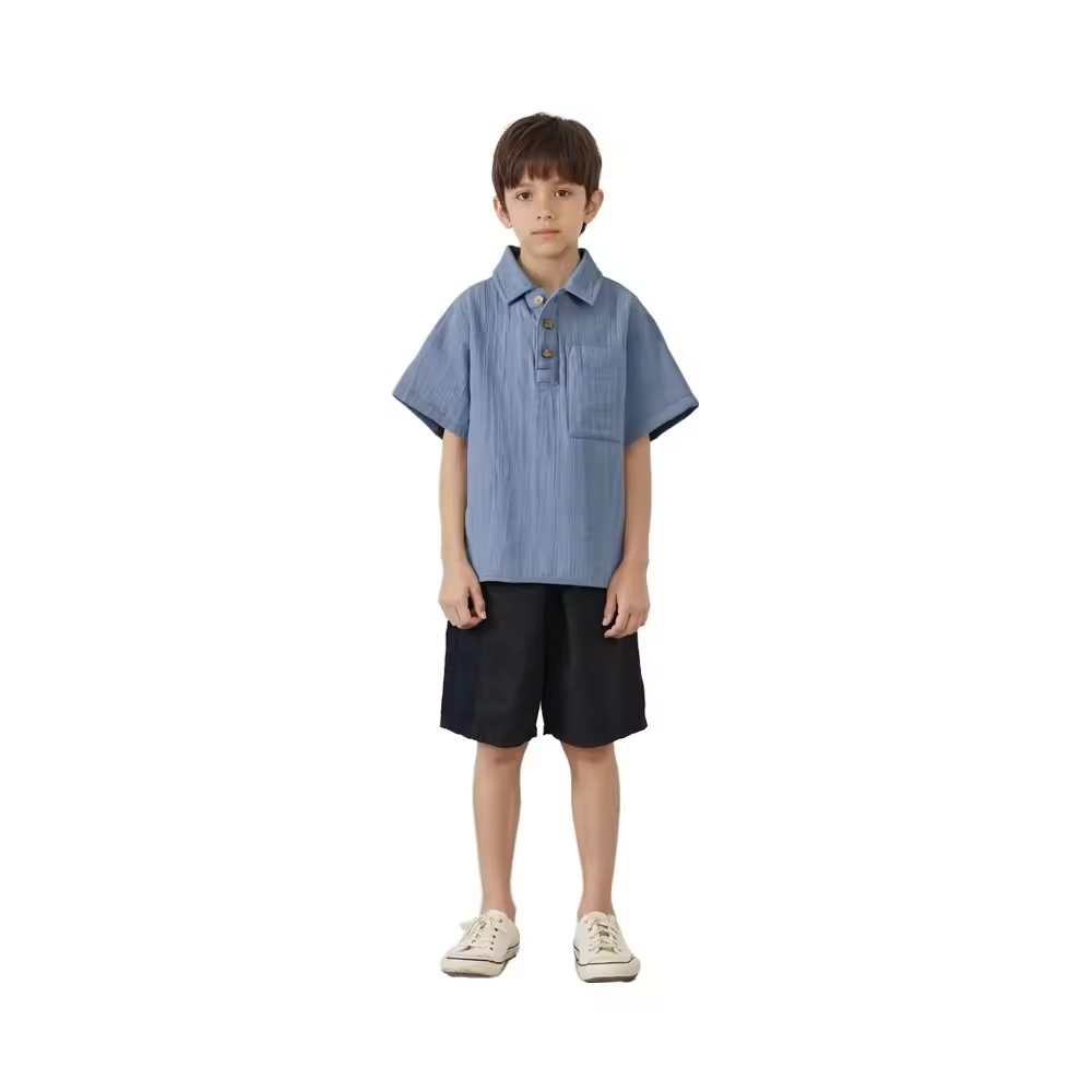 Boys Cotton Gauze T-Shirt Soft Sweat Absorbing Fabric Customizable Style for Kids 6-14 Years Stylish Comfort