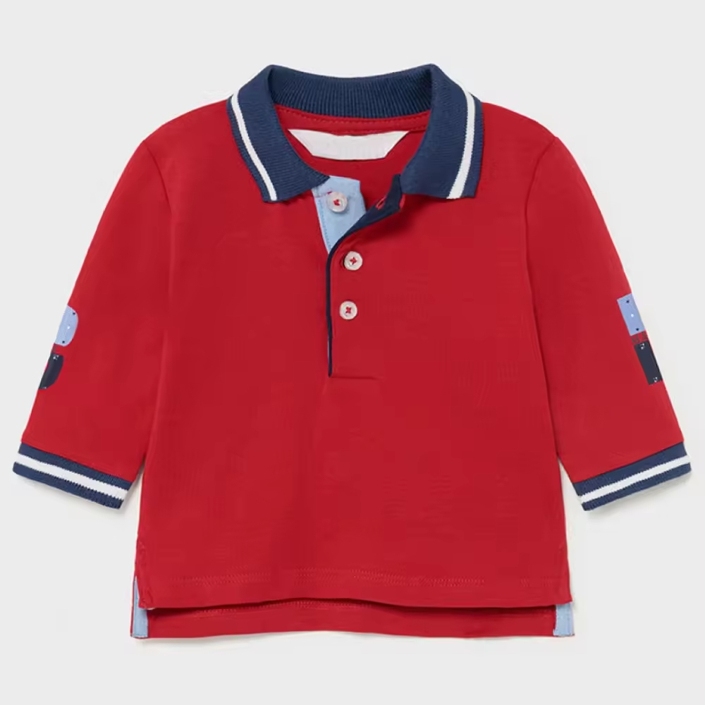 Kids Anti-Pilling Knitted Fabric Polo Shirt Breathable Cotton Casual Patchwork Style Plus Size Availability-for Boys T-Shirts