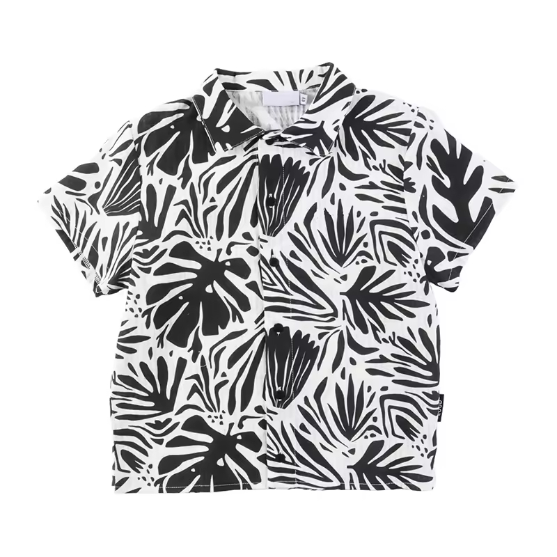 Fashion Children's Clothes Toddler Baby Boy Clothes T-shirts Plants Printed Holiday Baby Shirt Boy Shirts Summer
