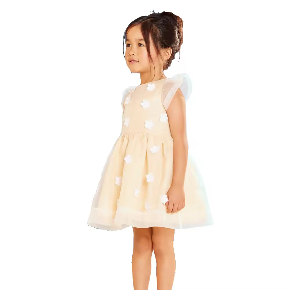 girls flower white dress