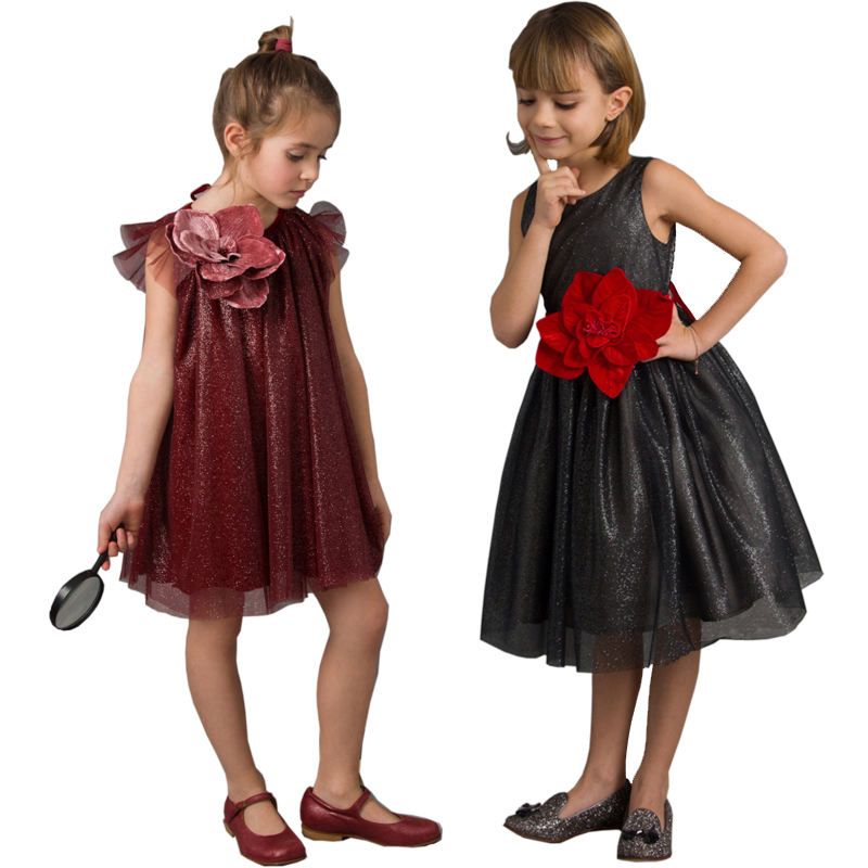 OEM Girls Party Dress Children Fashion Clothing Factory 20 Years Experience Kids Classics Dress Shiny Party Dresses for Girls